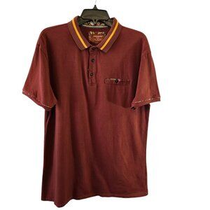 CONSEQUENCE KNITWEAR SIZE XL RUST BURNT ORANGE SHORT SLEEVE POLO SHIRT COTTON